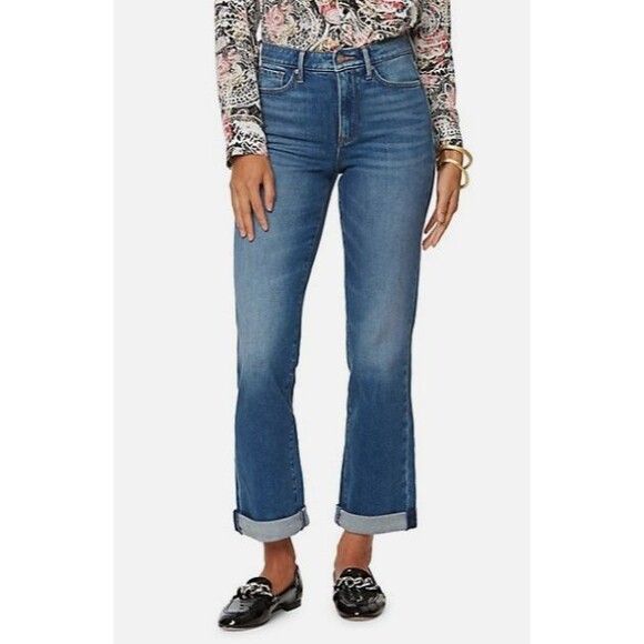 NYDJ Relaxed Straight Leg Jeans Medium Wash Blue Stretch Comfort Women's Size 8 - Picture 1 of 11